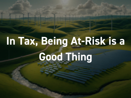 In Tax, Being At-Risk is a Good Thing