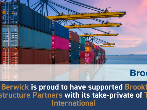 Leo Berwick supports Brookfield Infrastructure Partners with its take-private of Triton International