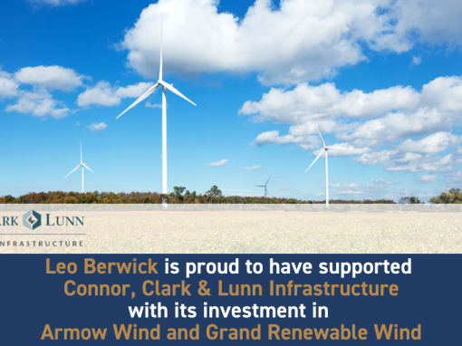 Leo Berwick supports Connor, Clark & Lunn Infrastructure with its investment in Armow Wind and Grand Renewable Wind